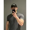 Camiseta de manga corta para hombre para correr y fitness, de secado rápido, fresca, de fabricante original, textura de panal, alta elasticidad