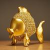 Adornos de Pez Dorado para la Prosperidad Cada Año, Regalos de Inauguración de Casa, Decoración para el Hogar de Lujo Ligero, Estilo Exquisito de Lujo Ligero para la Entrada y el Aparador