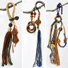 Escultura em Madeira de Jujuba Fulminada Estilo Nacional Retrô Pingente DIY Acessórios de Brincadeira Cultural Cordão de Celular Chaveiro Pingente de Bolsa de Madeira