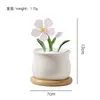 Vidrio Violeta Zibo Flor Artificial Planta Verde Regalo del Día de la Madre Planta en Maceta Transfronteriza Decoración Arte Floral de Alta Gama