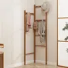 Perchero de pie para dormitorio, uso doméstico, perchero de esquina, almacenamiento, madera maciza, ahorrador de espacio, colgador de esquina simple para ropa y bolsos