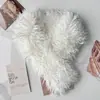 Novo Estilo de Inverno Cachecol Magnético de Lã de Cordeiro Sintética, Cachecol de Pelúcia Liso, Proteção para o Pescoço, Espessado e Quente, Cachecol de Pescoço Peludo Dupla Face