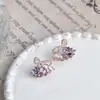 Pendientes de Cisne con Gradiente de Colores Moda Estilo Nuevo Japonés y Coreano para Niñas Pendientes Aguja de Plata 925 Zirconia de Pato Frito Abalorios