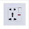 Tomada com interruptor multifuncional 13A branca para água quente a gás com USB e tomada de carregamento rápido