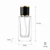 Frasco borrifador quadrado para perfume 30ml 50ml 100ml vidro de alta transparência frasco vazio frasco de pressão portátil para dispensar
