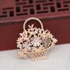 Yiwu Flor de Cobre Colorida Duradoura Banhada a Ouro para Montagem Própria Microincrustada com Zircônia Acessório de Cabelo Broche Elegante Produto Semi-Acabado B1552