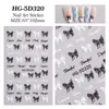 Pegatinas para Uñas de Moño Blanco y Negro 5D Estereoscópicas en Relieve Versátiles Coloridas Pegatinas para Uñas de Moño Joyería Estilo Hg