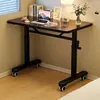 Mesa de noche para uso doméstico, mesa ajustable en altura manual y móvil con ruedas, escritorio de escritura pequeño para estudiantes, mesa de estudio para niños con ruedas