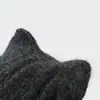 Bonito Gorro de Punto con Orejas para Mujer, Estilo Coreano de Otoño e Invierno, Versátil, Cálido, Protector de Orejas, Adelgazante para la Cara, Gorro de Lana de Punto para el Frío