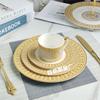 Plato para Bistec de Porcelana H Estándar Cuerpo Recto Servicio de Mesa para Fronteras Juego de Platos Redondos Modelo Doméstico Set de Platos para Comida Occidental Plato de Mesa