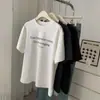 Camiseta Casual Suelta Estilo Americano con Estampado de Letras Cepillado de Manga Corta para Mujer, Primavera/Verano 2026 Cuello Redondo Versátil Estilo Perezoso Camiseta Básica