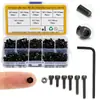 Conjunto Combinado de Parafusos Sextavados de Alta Resistência Zincados e Porcas 400 Peças M6M8M10, Aço Liga Grau 12.9