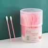 Caja de bastoncillos de algodón para bebé, bastoncillos de algodón de doble punta, palitos de papel desechables, bastoncillos de algodón para uso doméstico, herramienta para limpiar los oídos, esencial para belleza y maquillaje