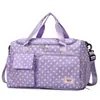 Bolso de viaje de mano de nuevo estilo con lunares para viajes cortos, organizador de equipaje de mano a la moda para llevar al hombro con compartimento separado para zapatos, bolso cruzado