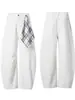 Pantalones de Trabajo de Estilo Americano con Hoja Curva Cintura Media Pierna Ancha Pierna Recta Transpirables Resistentes al Desgaste Bolsillos Desconstruidos Pantalones Deportivos Casuales Ligeramente Elásticos Sueltos