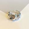 Anillo Plisado con Bulto Corea del Sur Dongdaemun Moda Personalidad Exagerado Ins Papel de Aluminio Anillo Irregular Abierto
