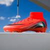 Venta al por mayor transfronteriza de botas de fútbol de caña alta sin costuras con tejido volador para estudiantes masculinos y femeninos, con clavos AG TF y clavos rotos para entrenamiento de césped artificial.