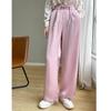 Hebilla Guofeng Pantalones de Pierna Ancha Estilo Chino Nuevo para Trajes de Mujer Verano Delgados de Cintura Alta Jacquard Falso Casual Rectos