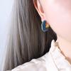 Pendientes de titanio chapados en oro de diseño simple y personalidad geométrica con forma de gota de aceite, de alta gama europea y americana, de nicho, a la moda, combinan con todo, joyería para mujer