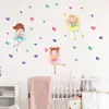 BR0080E caricatura lindo elfo hada autoadhesivo pegatinas de pared sala de estar dormitorio habitación de niños decoración del hogar pegatinas