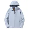 Nova jaqueta soft shell outono e inverno para homens, jaqueta de exterior, moletom para mulheres, jaqueta de fleece à prova de vento e à prova d'água, cardigã com capuz, casaco corta-vento