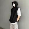 Chaleco con capucha sin mangas MYQ de diseño nicho de verano fino para hombre estilo americano retro chaqueta de color liso