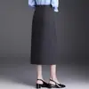 Falda de Traje Asimétrica de Color Sólido para Mujer, Nueva Falda Bodycon de Cintura Alta con Abertura Otoño 2026, Falda Elegante de Longitud Media de Moda