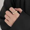 Anillo Abierto de Espiga de Trigo Perla Zirconia Estilo Coreano y Japonés Minimalista, Joyería Versátil Exquisita de Moda de Gama Alta de Nicho