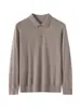 Nuevo Modelo Otoño/Invierno 2026 Suéter de Punto 100% Lana Fina Cuello Polo Manga Larga para Hombre Color Sólido Holgado Suéter de Lana