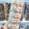 Scrunchie de cabelo infantil fofo e moderno, urso, xadrez rosa e azul, renda, laço de cabelo de desenho animado