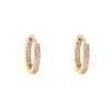 Pendientes de Zirconia de Lujo de Alta Gama Europeos y Americanos Transfronterizos para Mujer, Joyería de Estilo Ins de Diamante Completo al por Mayor
