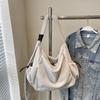 Bolsa de tecido grande com estilo preguiçosa para deslocamento, bolsa transversal unissex, casual, para estudantes universitários, bolsa de ombro simples