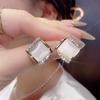 Aretes Cuadrados Laicai para Mujer de Plata de Ley de Alta Calidad Nuevos de Moda Primavera y Verano 2024 Aretes con Temperamento Aretes Negros