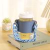 Funda de taza con cadena extraíble, funda de taza de café de cuero sintético, funda protectora portátil antiescaldaduras y aislante del calor para taza de té.