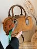 Bolso bandolera estilo coreano de otoño e invierno, retro, esmerilado, versátil, de un solo hombro, pequeño, tipo almohada, Boston, para mujer, moderno.