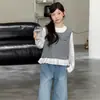 Conjunto nuevo de otoño para niñas: ropa para niñas mayores, conjunto de dos piezas de moda, camiseta y jeans
