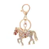 Doce Signos del Zodiaco Diamante Completo Llavero Colgante Coche de Poni Regalo Bolsa Pequeña de Regalo Accesorios Colgante Pequeño Venta al por Mayor
