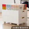 Caixa de Armazenamento de Livros com Rodas para Estudantes, Organizador de Livros de Plástico sob a Mesa, Estante Móvel de Grande Capacidade