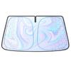 Visera para sol de coche verano visera delantera para sol aislamiento de vidrio de coche protección solar plata titanio plegable doble anillo visera para sol