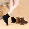 Nuevas Botas de Nieve Espesas de Terciopelo para Mujer 2025 Invierno Cálidas Botas de Algodón Suela Plana Aspecto Adelgazante Suela Suave Antideslizantes Botas Cortas