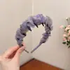 2025 Nova Tiara Ondulada de Renda Plissada para Mulheres Início da Primavera Versátil Afina o Rosto Pequena Tiara Elegante Presilha de Cabelo Alta
