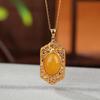 Yilu Silver S925 Prata Esterlina Banhado A Ouro Vintage Cera De Abelha Xiangyun Ruyi Caixa De Sachê Elegante Oco Pingente Pingente Combinado