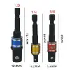 Yunbei 3 Piezas Barras Adaptadoras de Colores con Cuentas, Barras Adaptadoras de Vástago Hexagonal 1/2 1/4 3/8 Barras de Conexión para Taladro Eléctrico