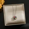 Novo estilo multi-uso coração a coração abre e fecha flor de quatro folhas colar moda feminina amor dobrável titânio aço clavícula corrente joia