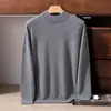 Suéter de cuello semi-alto 10% cachemira, suéter de punto, estilo de negocios para hombre, engrosado, cálido, nuevo modelo de otoño e invierno, corte holgado