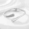 Pulseras Populares Transfronterizas Europeas y Americanas Ins Normcore Pulseras con Patrón de Onda Asimétrico Pulseras Metálicas Brillantes Joyería para Mujer