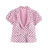 Moda Europea y Americana Transfronteriza Za Aliexpress Venta Caliente Chaqueta Corta Versátil de Lunares