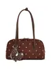 Bolso de Mano de Lona con Lunares 2026 Nuevo Bolso Boston Versátil para Viajes Diarios Bolso de Mujer Estilo Dulce Coreano Bolso de Hombro Cruzado