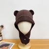 Chapéu Chapéu Feminino Outono e Inverno Bonito Urso Chapéu Ao Ar Livre Quente Proteção Auricular Boné Ancora Chapéu Vermelho Lã Lei Feng Chapéu