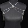 Nueva elegante cadena de hombro de diamantes de imitación multicapa, cadena de clavícula de gota de agua, cadena corporal, accesorios para vestido de novia, accesorios para ropa de presentación